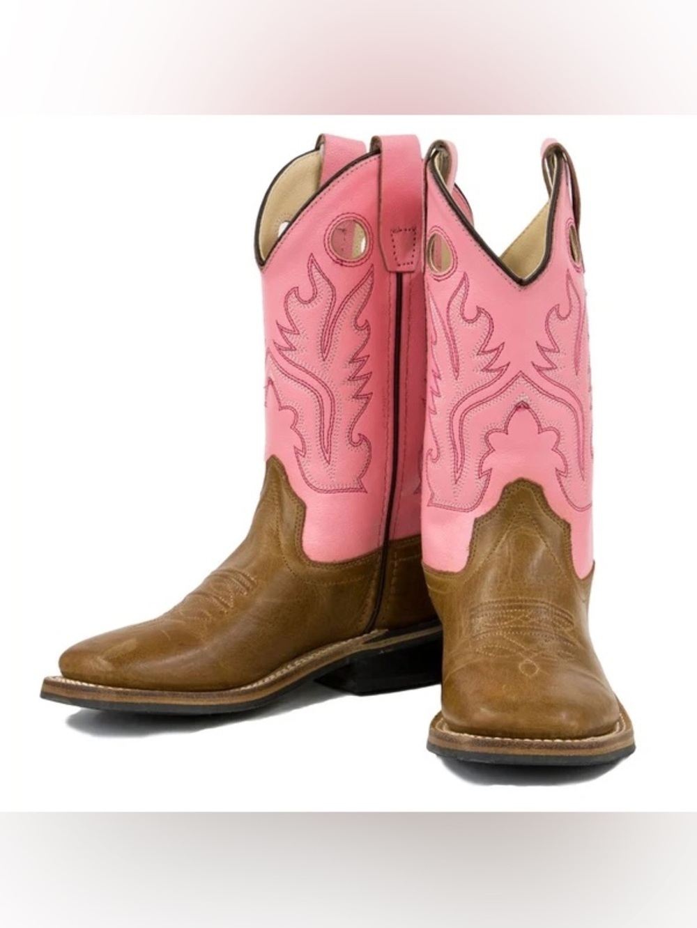 Old West Girls Square Toe Boots size 10 BSI1839-TAN
